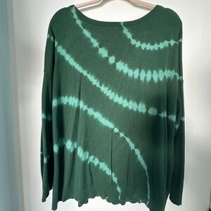 J. Jill Forest Green Tie-Dye Sweater